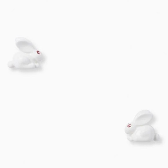 🆕 Kate Spade ♠️ New York Forest Party White Rabbit Stud Earrings NWT New! - Picture 1 of 6